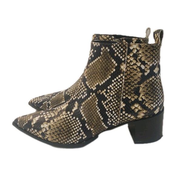 Everlane The Boss Boot Snakeskin Print Zip Leather Size 9.5 Made In Italy - Picture 3 of 10